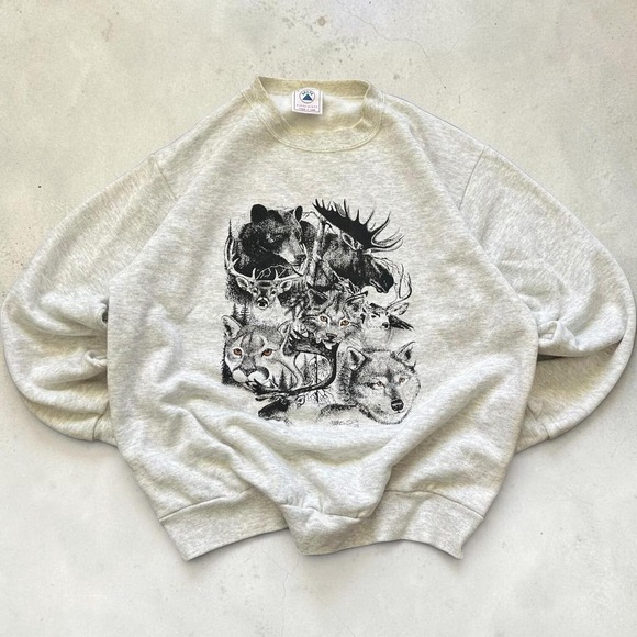 Other - Vintage 1980s Nature Graphic Crewneck Sweatshirt Granola Camping Core Size Large